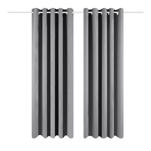 Eclipse Eyelet Blackout Thermal Curtains Wayfair Basics™ Colour: Silver Grey, Panel Size: 229 W x 183 D cm