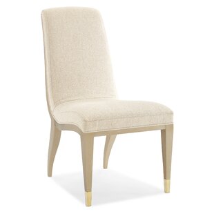 Fanfare Upholstered Solid Back Side Chair In Beige (Set Of 2) By Caracole Classic