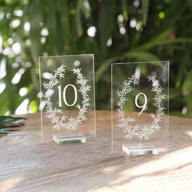 Clear Acrylic Circle Wedding Table Numbers Wreath Table Numbers Table Names 