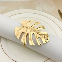 Mike Home Metal Spring Napkin Ring Napkin Buckle,Set of 8 Gold