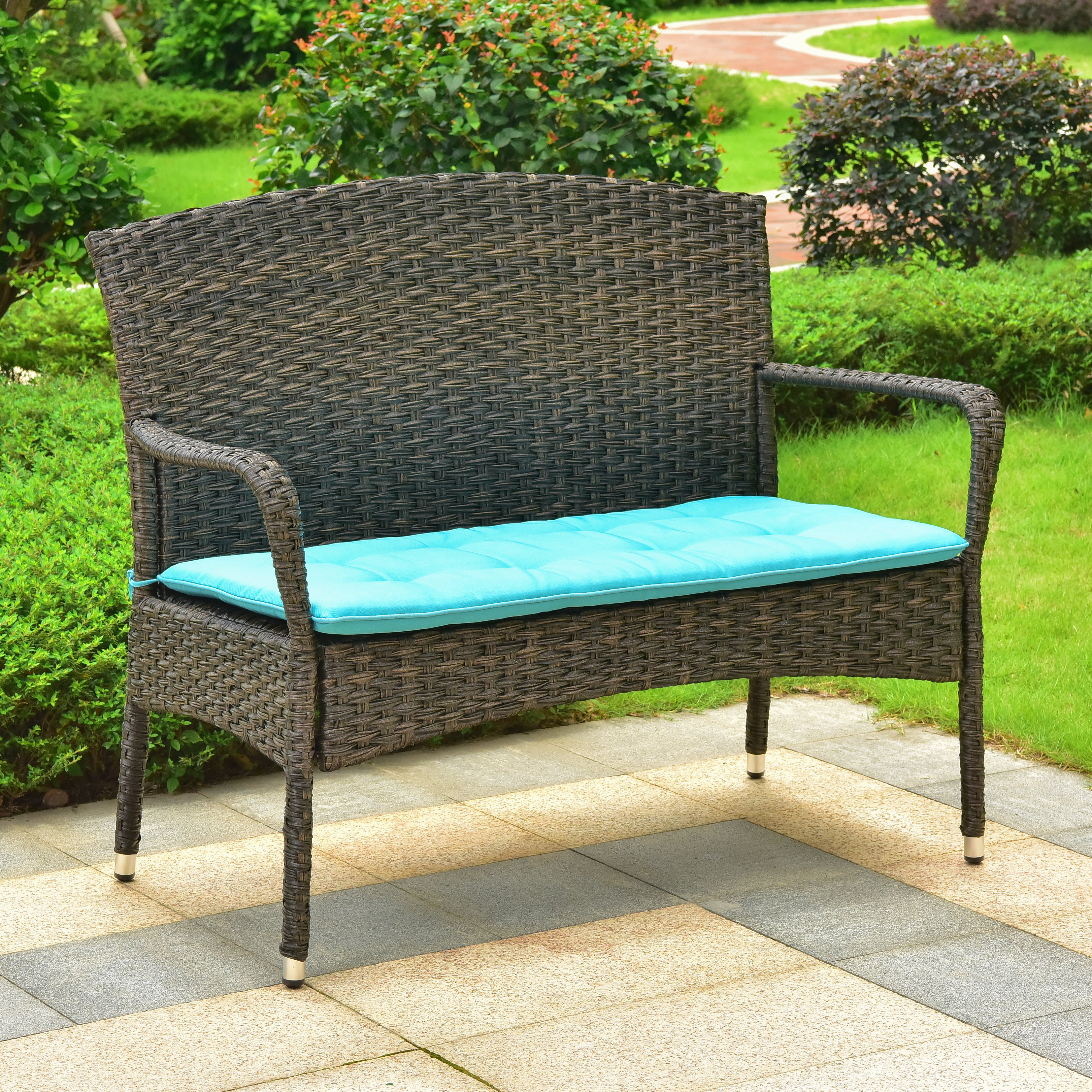 Winston Porter Konen Resin Wicker Park Bench Wayfair