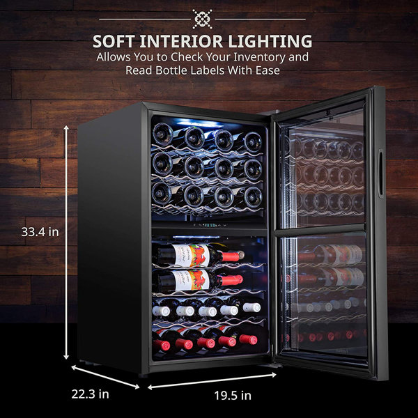 Ivation 43 Bottle Dual Zone Freestanding Wine Refrigerator Reviews Wayfair