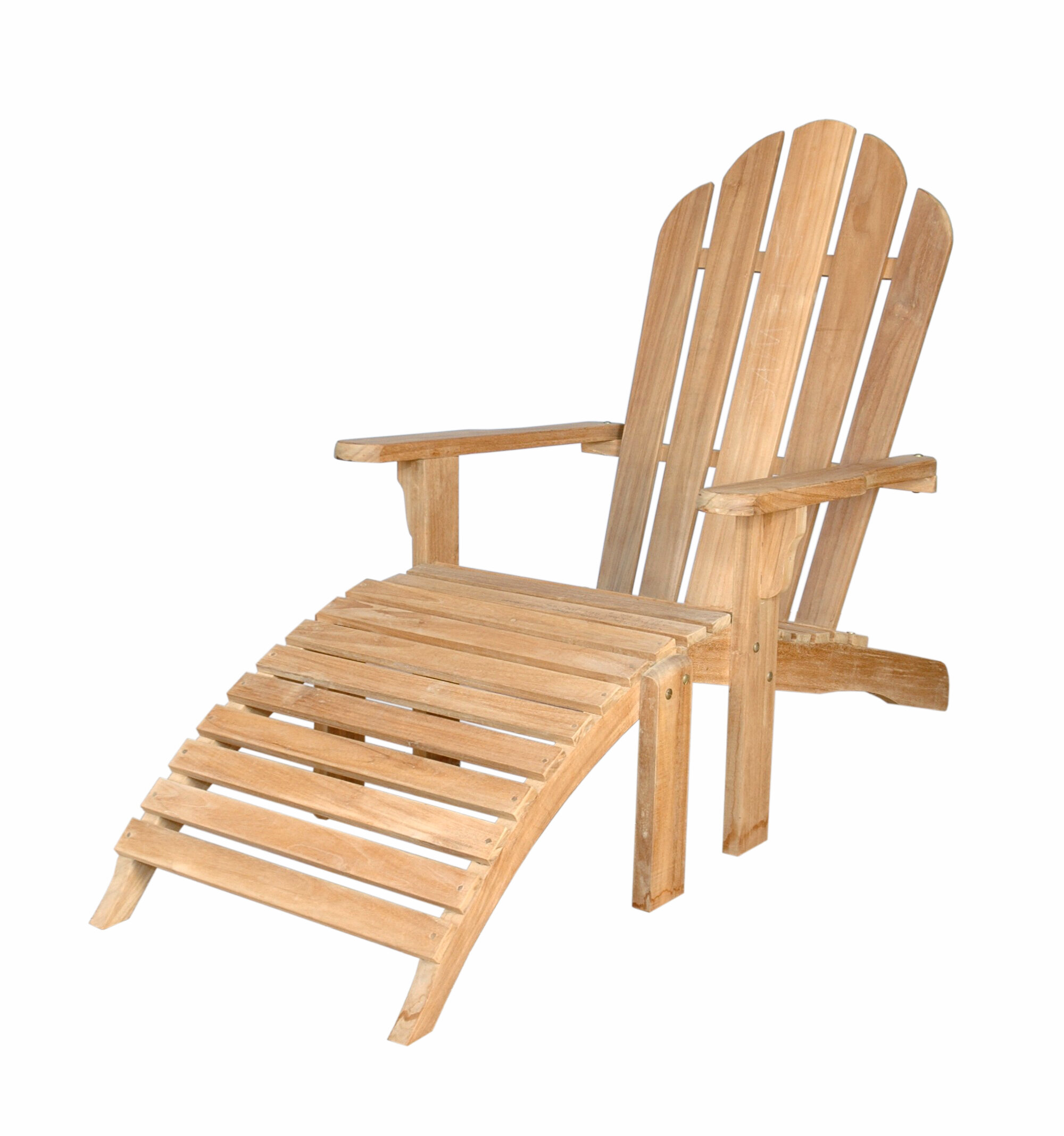 Anderson Teak Teak Adirondack Chair With Ottoman Wayfair