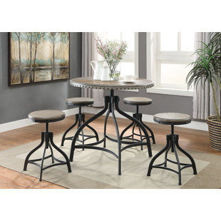 Indoor Wrought Iron Dining Set Wayfair Solange 5 Piece Dining Set