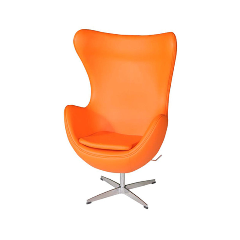 Orren Ellis Akemi 34 5 W Faux Leather Swivel Balloon Chair Wayfair