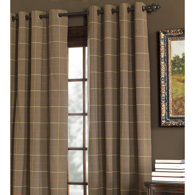 Chalet Plaid Grommet Single Curtain Panel Eastern Accents Size Per