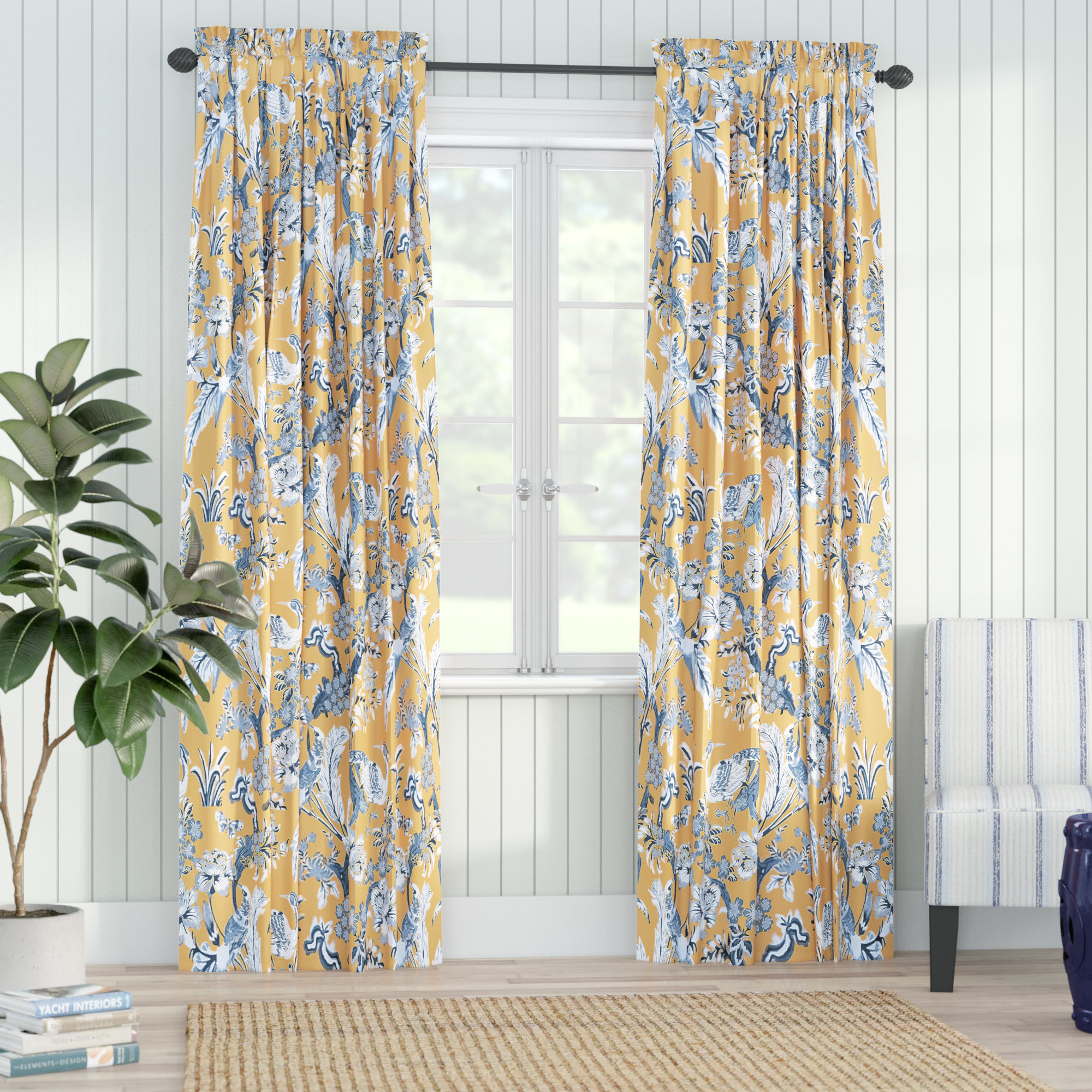 Bay Isle Home Panagia Floral Room Darkening Thermal Rod Pocket Curtain Panels Reviews Wayfair