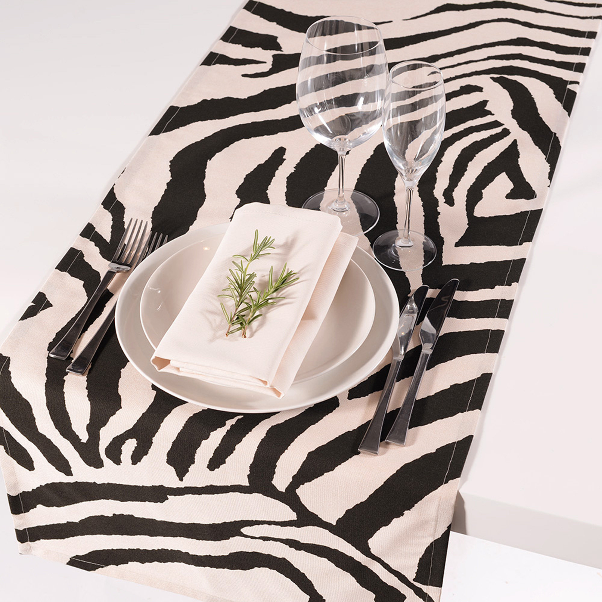zebra table runner