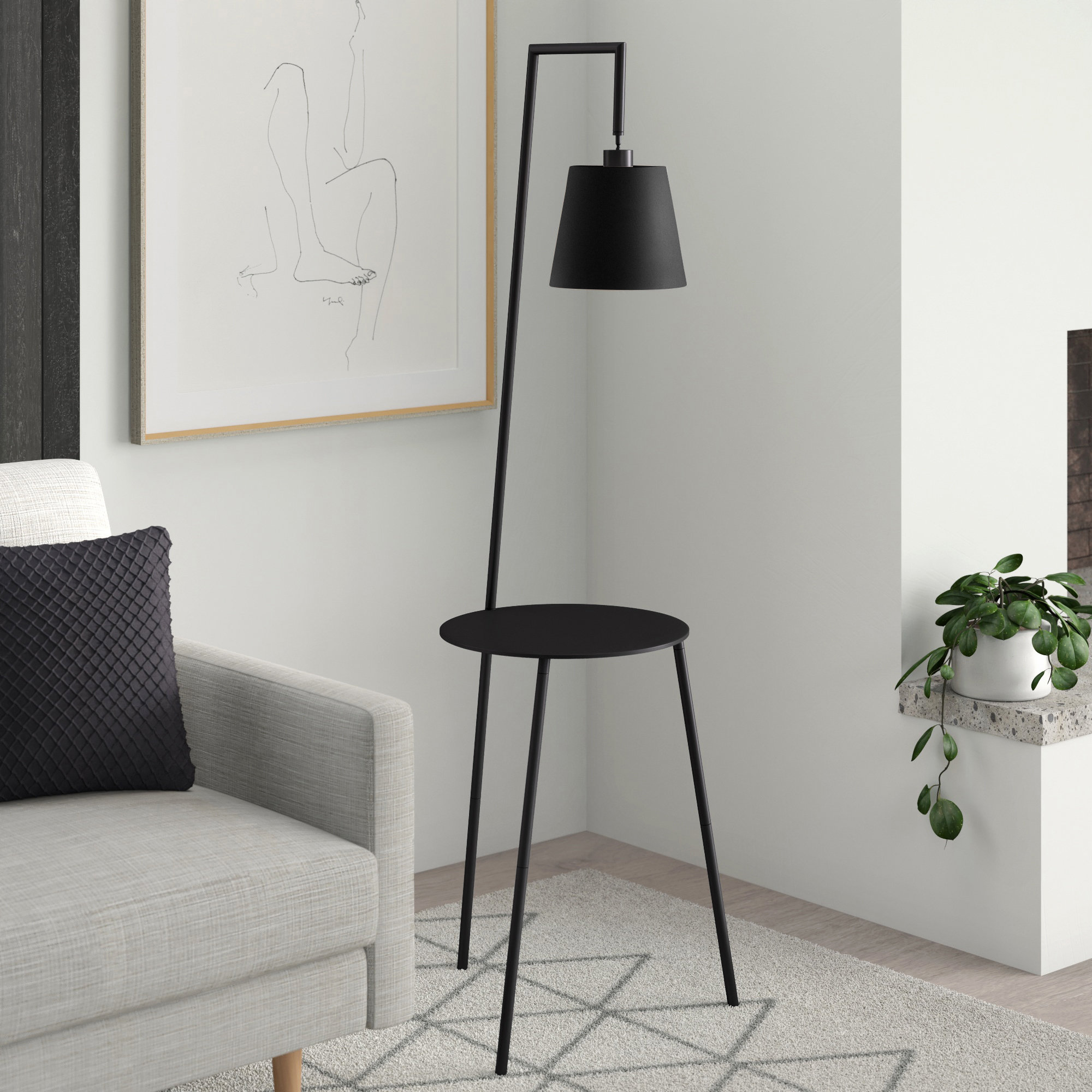 modern floor lamp with tray table