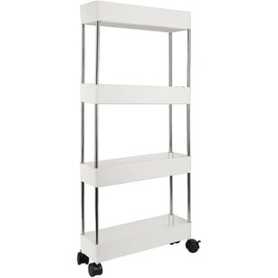 3/4 Tier Slim Kitchen Rack Holder Storage Cart Mobile Rolling Shelf Unit Durable 