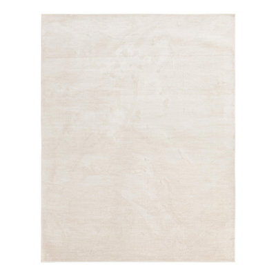 Mclellan Solid Color Machine Made Power Loom Area Rug in Ivory