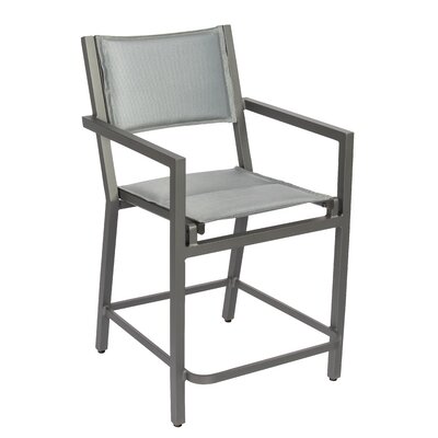 Palm Coast Padded Sling 24 Patio Bar Stool Woodard Seat Color Jet