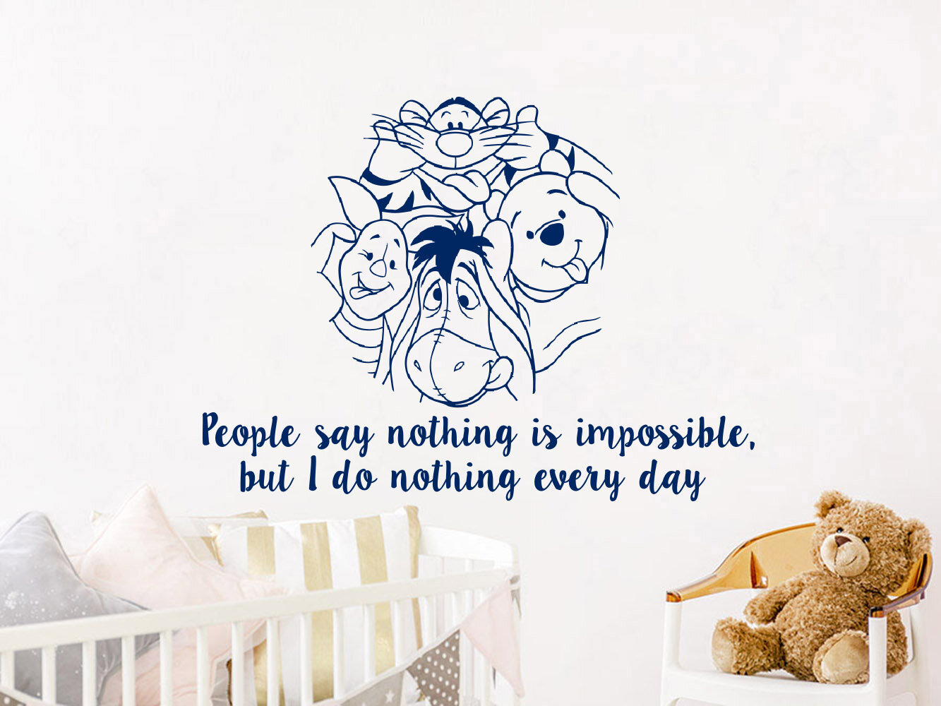 Winnie The Pooh Wall Decals Small Thing in Heart Vinyl Quote Decal Nursery L344 