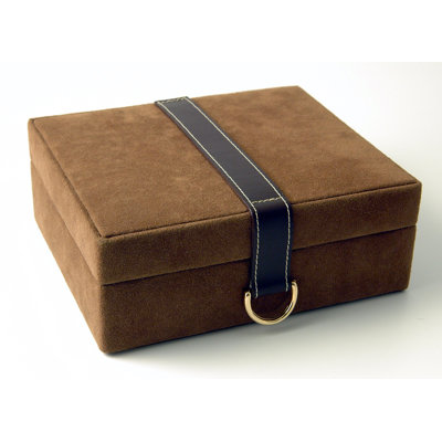 Faux Suede and Leather Jewelry Box Budd Leather