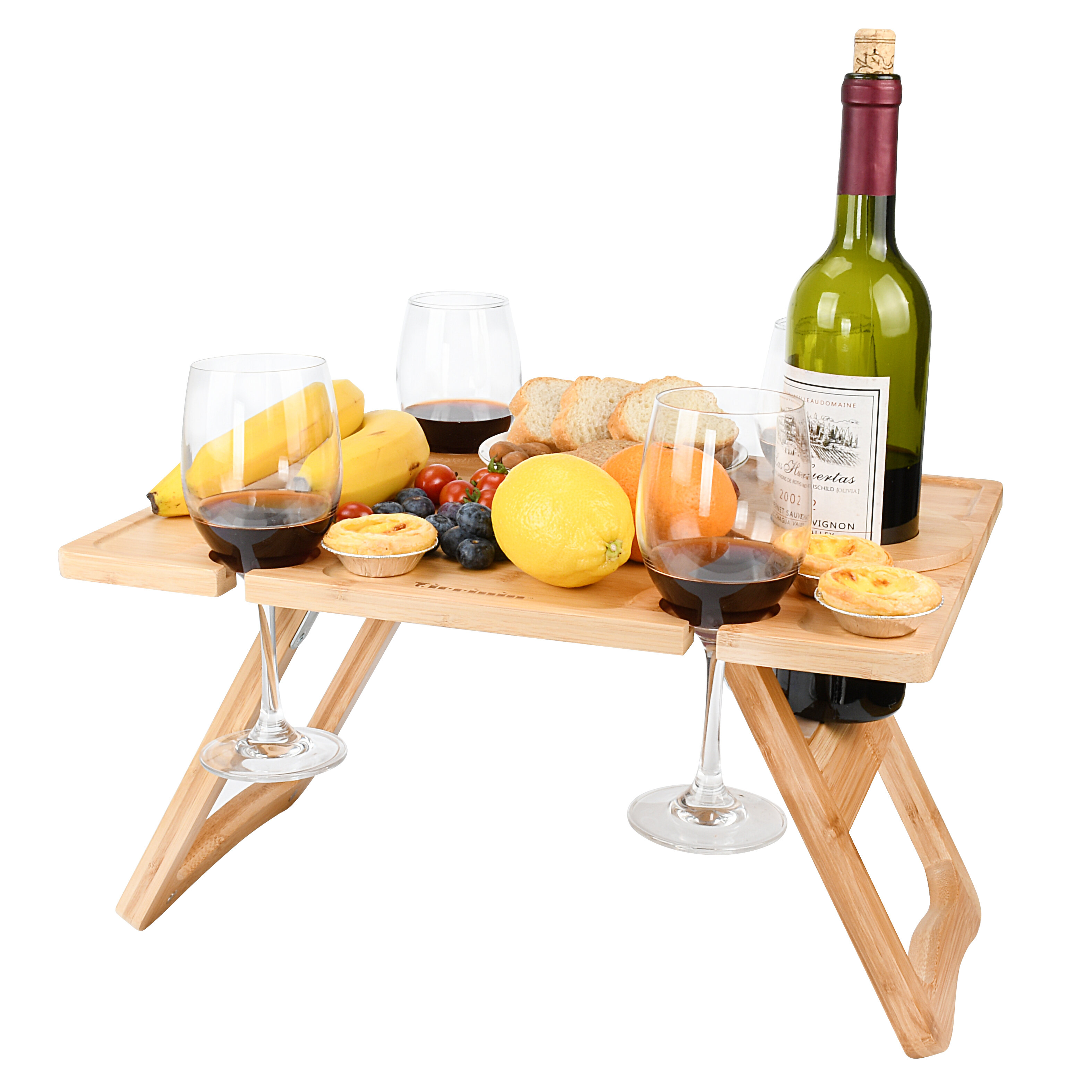 Outdoor Wine Table Portable Picnic Table Wine Glass Rack Collapsible Hot Sale 