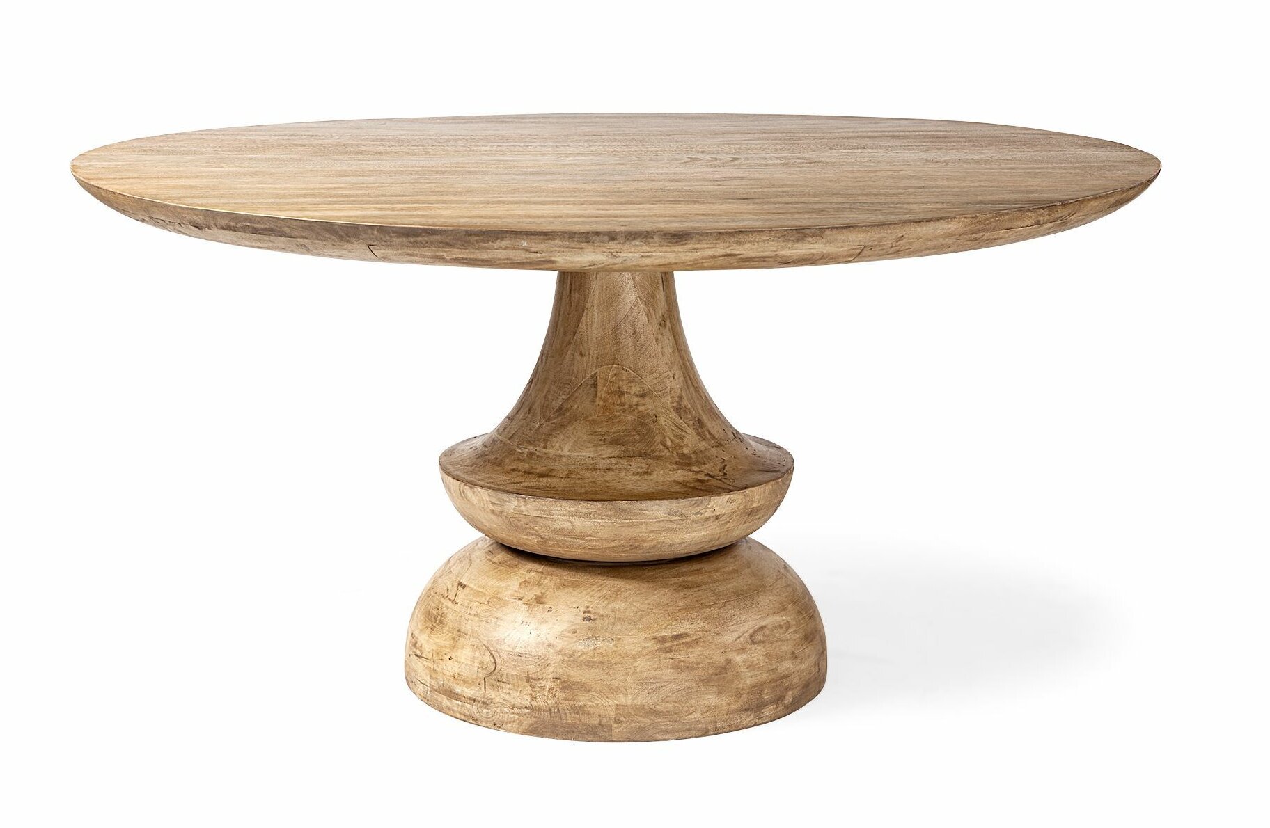 Dakota Fields Medved 60 Mango Solid Wood Pedestal Dining Table