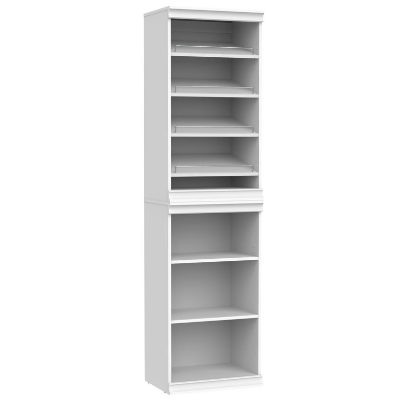 Modular Storage 21.38" W 7 Shelf Wood Closet System with Shoe Storage Finish: White