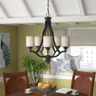 Go to store & view more images Garza 5-Light Shaded Chandelier by World Menagerie