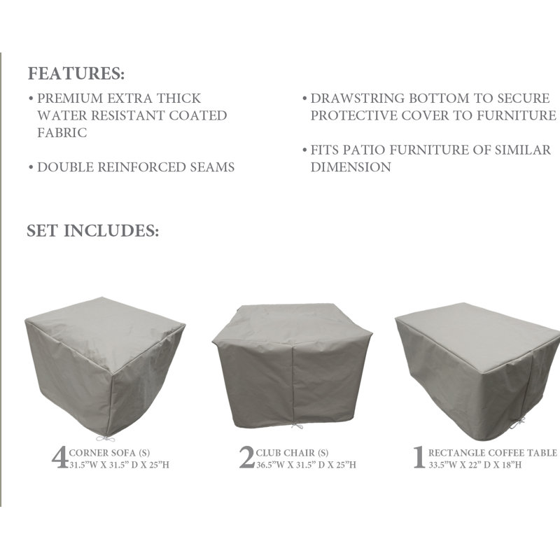 Fernando 7 Piece Water Resistant Patio Furniture Set Cover Reviews Joss Main