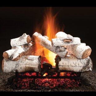 Aspen Vented Natural Gas/Propane Fireplace Log Set By HargroveGasLogs