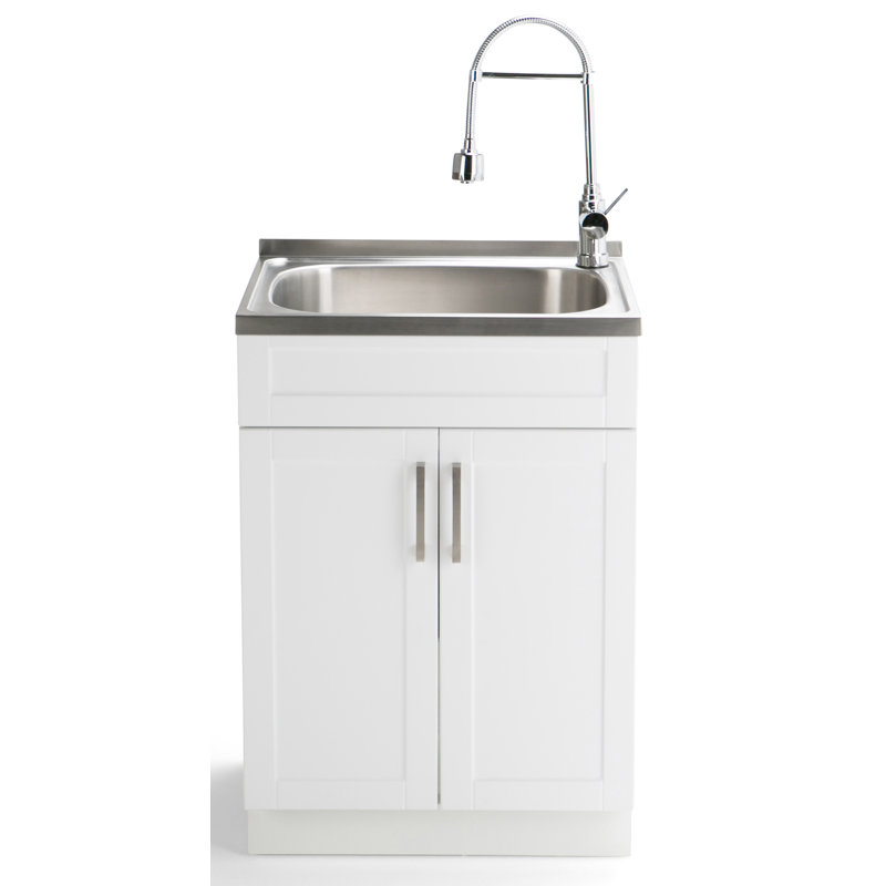 Simpli Home Hennessy 23 6 X 19 7 Freestanding Laundry Sink With Hennessy 23 6 X 19 7 Freestanding Laundry Sink With Faucet