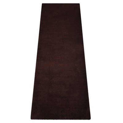 Manns HAND KNOTTED LOOM WOOL ECO-FRIENDLY AREA RUGS - Brown Color | Solid Design | Area Rugs for Living room, Bedroom