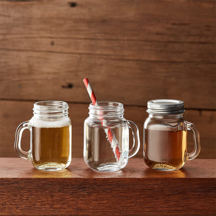 2.5 Oz Glass Mason Jars With Handles And Lids (Set Of 10) Small Favor Jars  With Chalkboard Labels