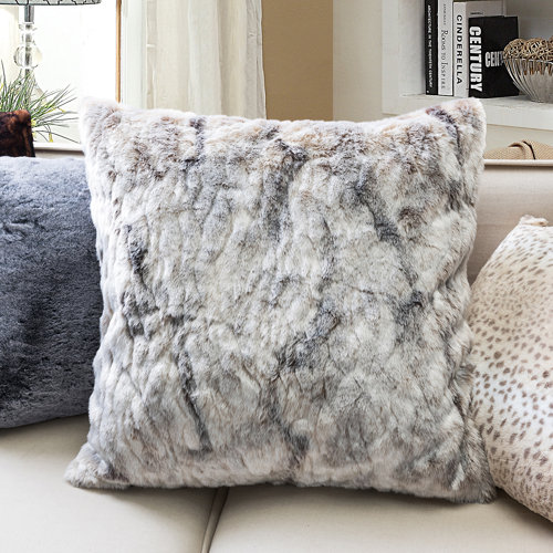 Union Rustic Diaundra Brindle Indoor Outdoor Faux Fur Euro Pillow