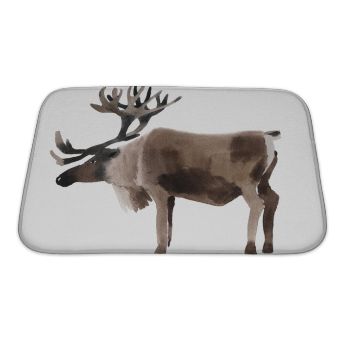 World Menagerie Capodanno Handwork Watercolor Of A Deer Bath Rug World Menagerie Capodanno Handwork