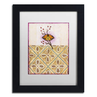 House Of Hampton Golden Butterfly Glimmer Blush Graphic Art Print On Canvas Reviews Wayfair