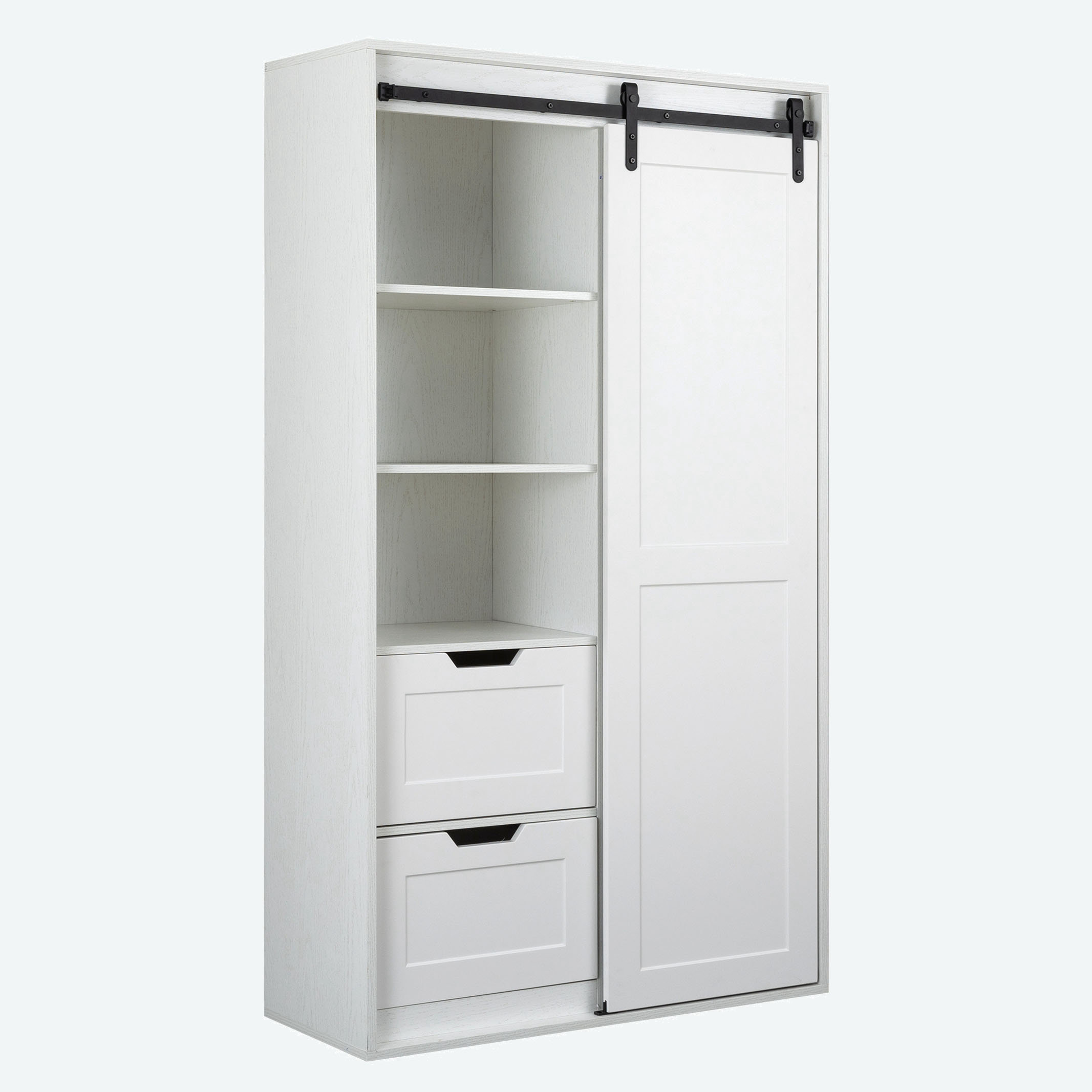 Gracie Oaks High Wardrobe And , Clothes Locker,Classic Sliding