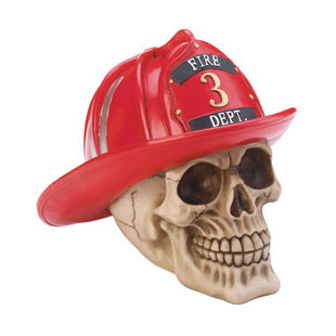 Firefighter Decor Wayfair Firefighter Skull Statue