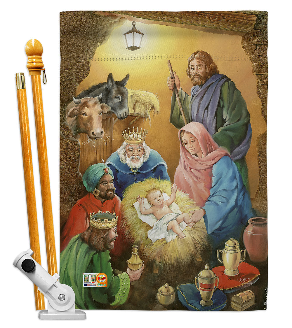 Breeze Decor Wise Men Nativity Impressions Decorative 2 Sided Polyester 40 X 28 In Flag Set Wayfair