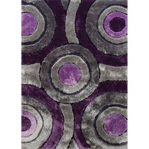 Living Shag Purple/Gray Rug
