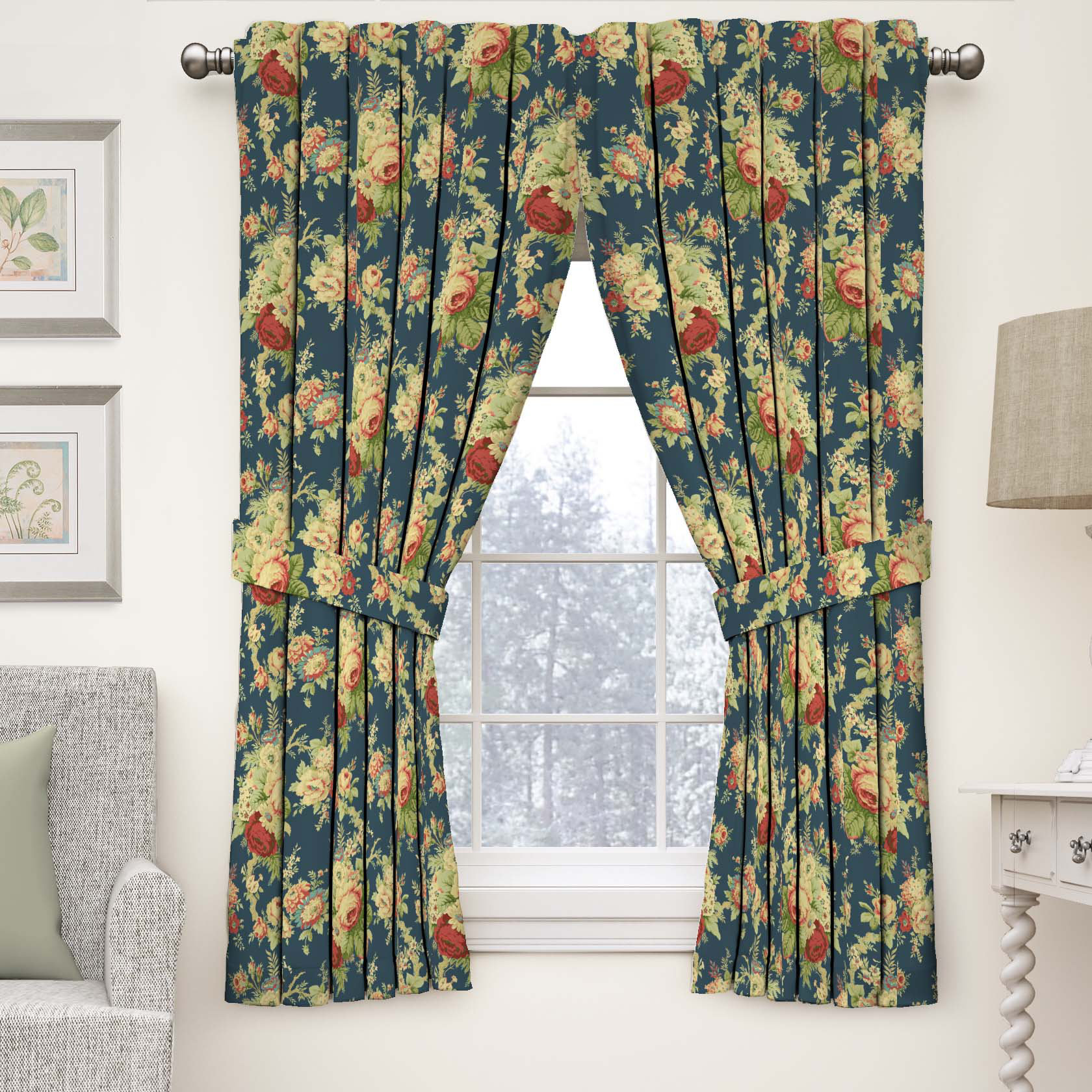 Waverly Sanctuary Rose Nature Fl Semi Sheer Rod Pocket Single Waverly Sanctuary Rose Nature Fl Semi Sheer Rod Pocket Single Curtain Panel Reviews Wayfair