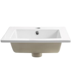 Allier Ceramic Square Drop-In Bathroom Sink with Overflow