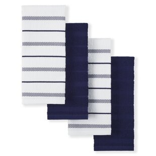3 Pack Sail Boat Design Kitchen Hand Tea Towel in Blue 100% Cotton 50cm x 65cm