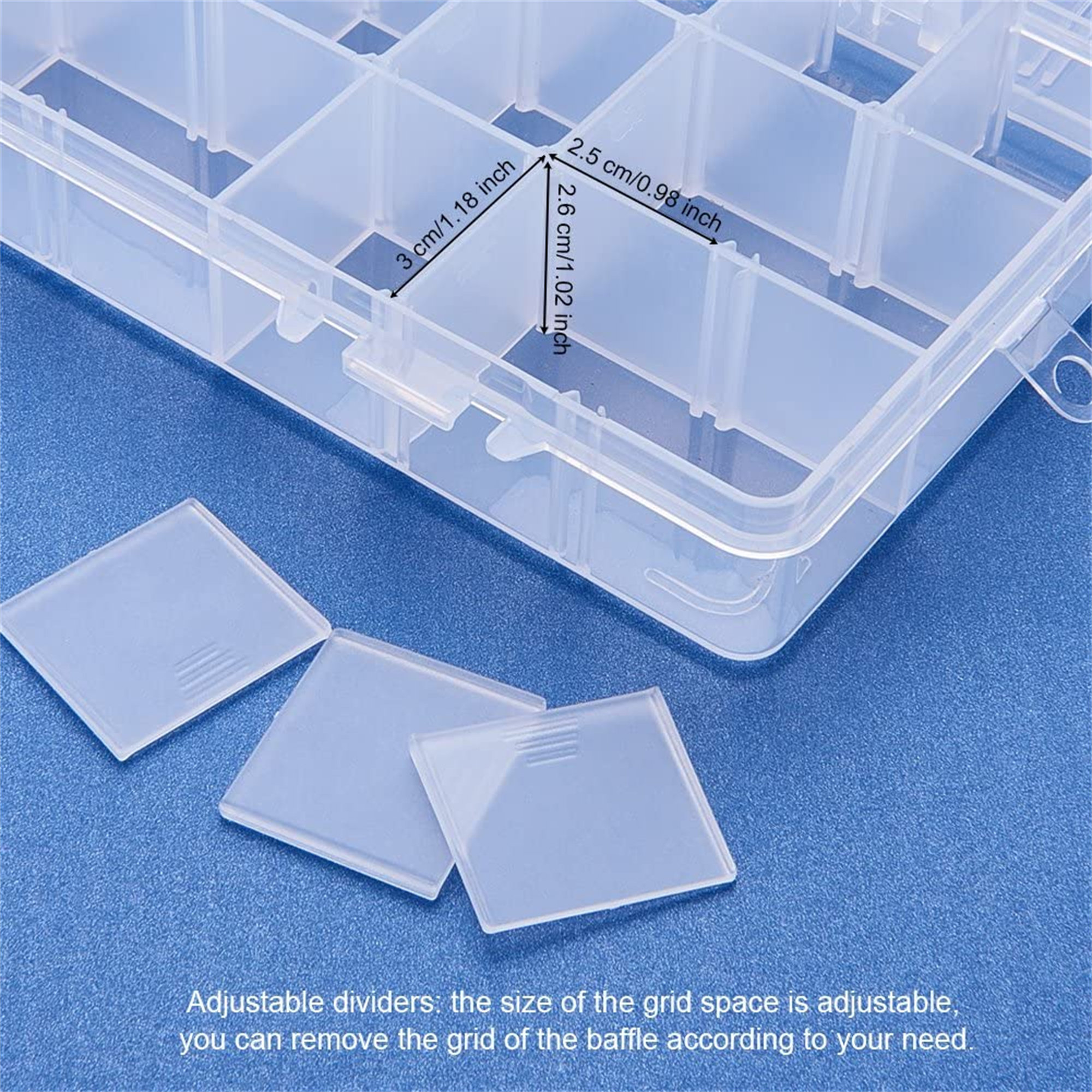 24 Grids Jewelry Divider Box Organizer Clear Plastic Bead Case Storage Container 24 Grids Jewelry Divider Box Organizer Clear Plastic Bead Case Storage Container