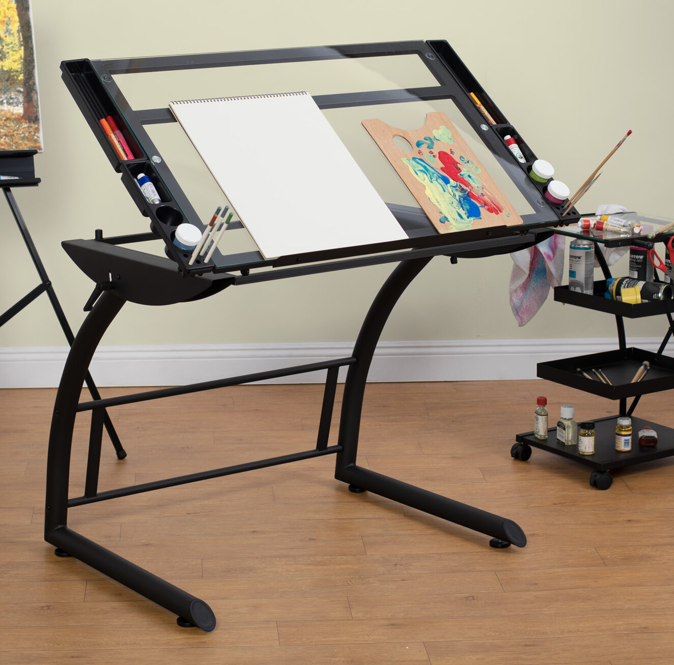 Studio Designs Triflex Glass Drafting Table Reviews Wayfair