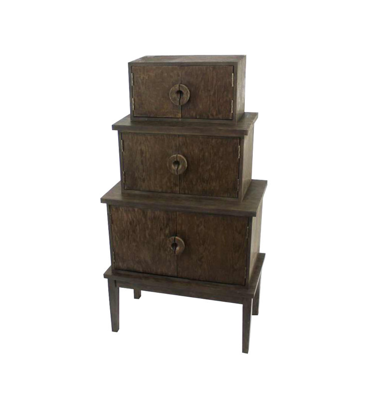 World Menagerie Crestwood 34 W X 60 H X 14 D Solid Wood Bathroom Cabinet Wayfair