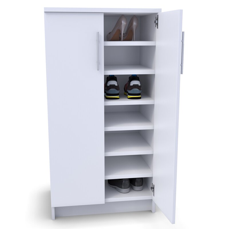 Rebrilliant 14 Pair Shoe Storage Cabinet Reviews Wayfair Co Uk