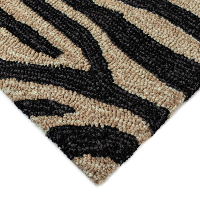 Bloomsbury Market Fellman Animal Print Handmade Tufted Brown Black Area Rug Reviews Wayfair