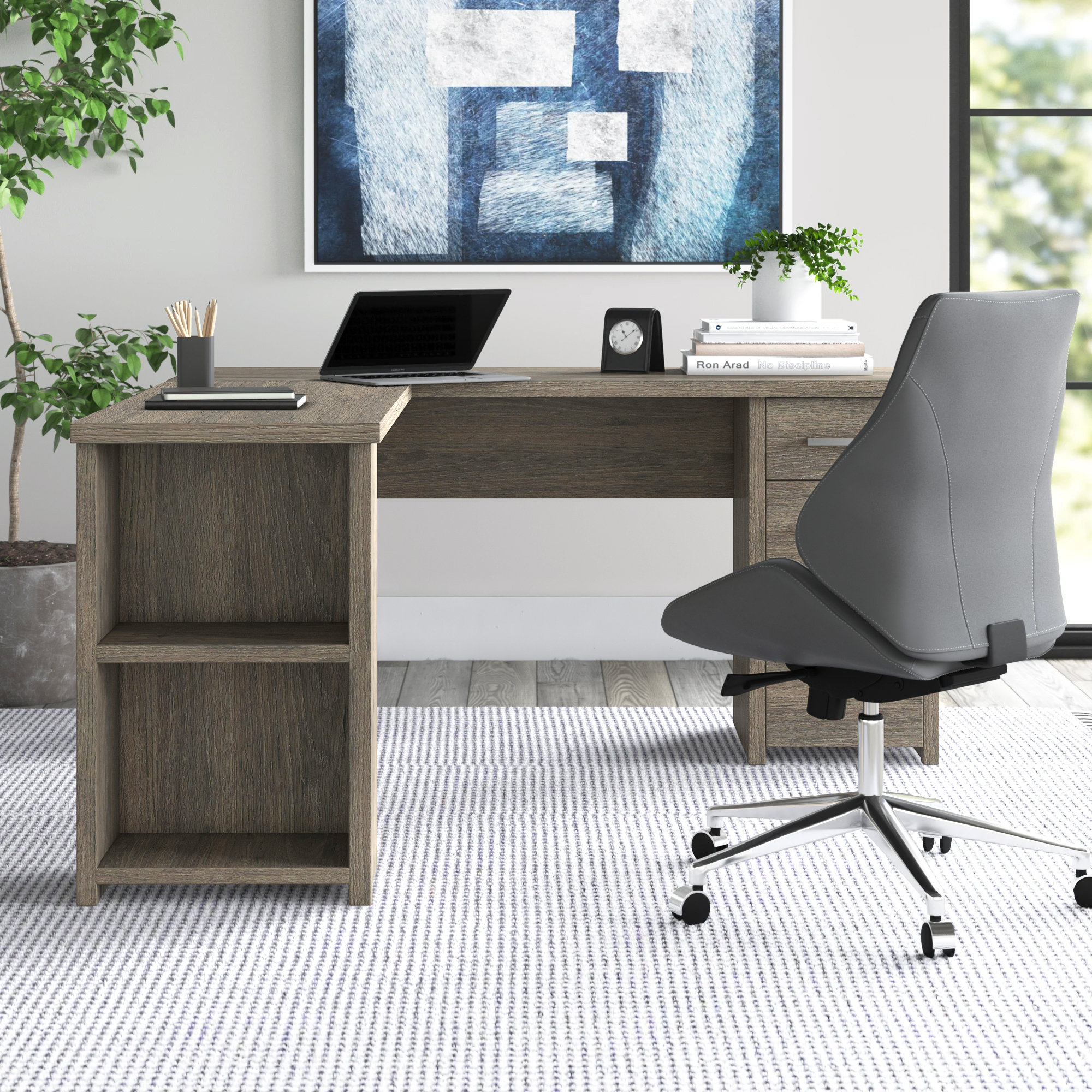 Upper Square™ DeSandre LShape Executive Desk & Reviews Wayfair