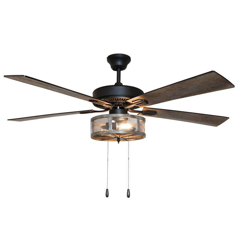 17 Stories 52 Abbigail 5 Blade Caged Ceiling Fan With Light Kit