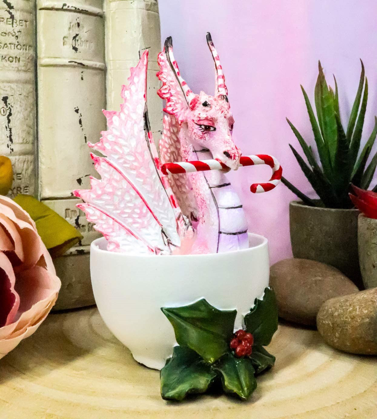 Trinx Candy Cane Dragon Figurine | Wayfair