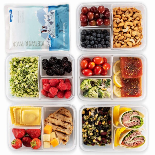 14-Piece Portion Control Lunch Meal Food Set Chiller Bag
