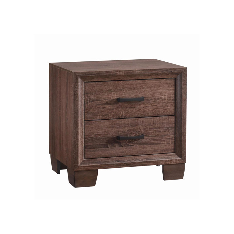 Red Barrel Studio Allizzon 2 Drawer Nightstand In Medium Warm Brown Wayfair