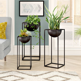 Plant Stands Tables You Ll Love Wayfair Ca Welcher 3 Piece Modern Rectangular Framed Nesting Plant Stand