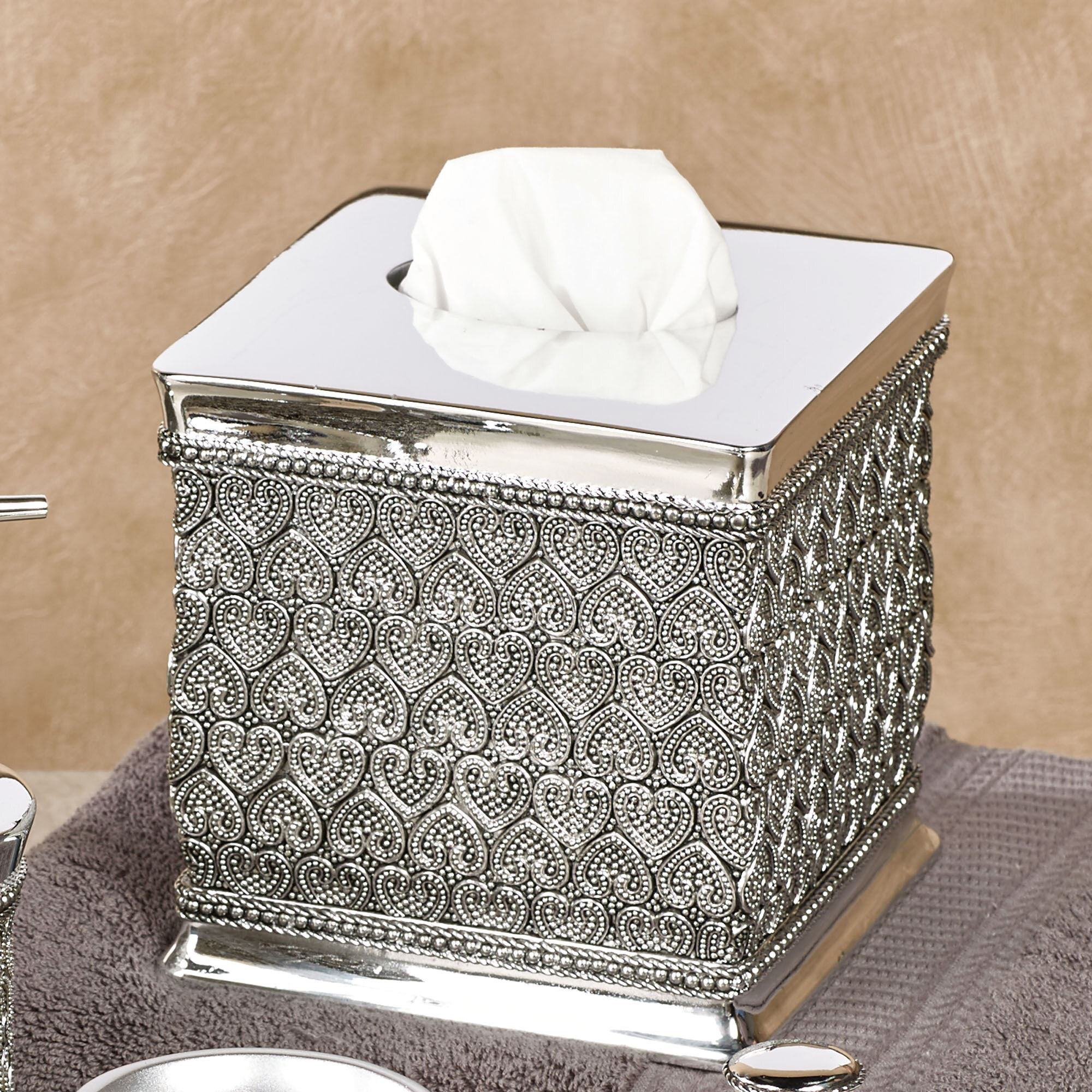 silver tissue box