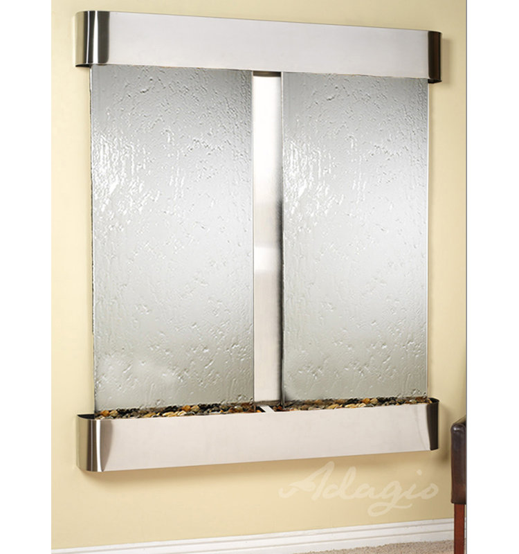 Cottonwood Falls Natural Stone/Metal Wall Fountain with Light